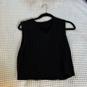 SHEIN Black V-Neck Sweater Vest